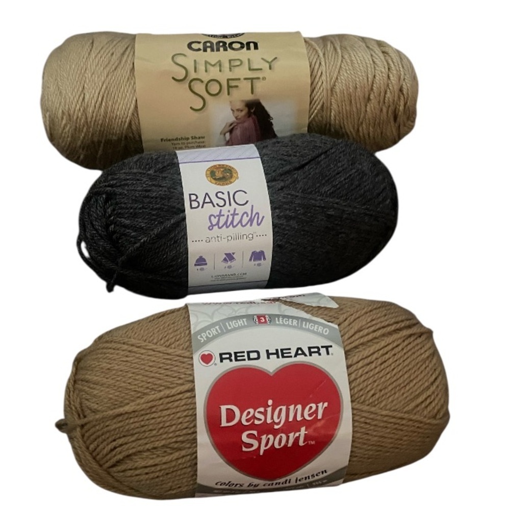 3pcs yarn brand new o red heart